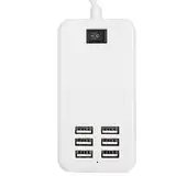 USB ladegerät 6 Port,6 Port USB Ladestation,Ladegerät-Adapter,6 Anschlüsse,30 W,USB-Desktop-Schnellladestation,Hub 100-240 Veu-Stecker,Ladegeräte,Videospiel-Zubehör (Eu-Stecker)