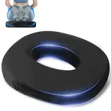 Orthopädisches Sitzkissen Rund, Steißbeinkissen aus Memory Schaum, Donut Kissen,Ergonomisches Steißbeinkissen für Rollstühle,Memory Foam Steißbeinkissen,Fördert Durchblutung und Entlastet das Steißbei