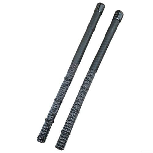 HEIBTENY 2 Stück Trommelbesen-Sticks, Professionelle Gewellte Cajon Jazz Drum Brush Rod Sticks Percussion Parts Nylon(Black)