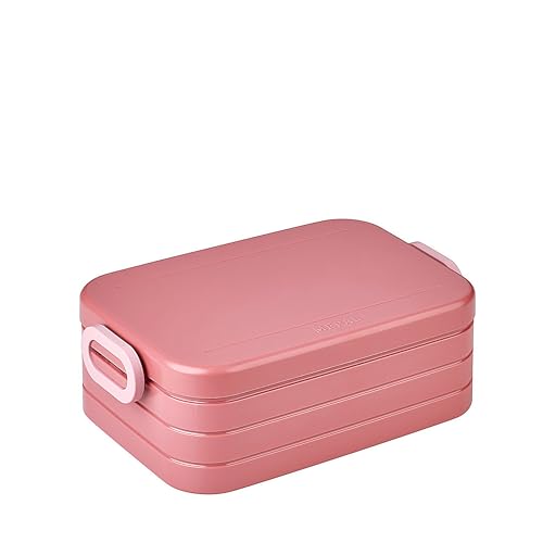 Mepal Brotdose Midi – Brotdose To Go - Lunchbox für 2 Sandwiches oder 4 Brotscheiben - Meal Prep Box - Brotdose Erwachsene - Essenbox mit Unterteilung - Vivid mauve