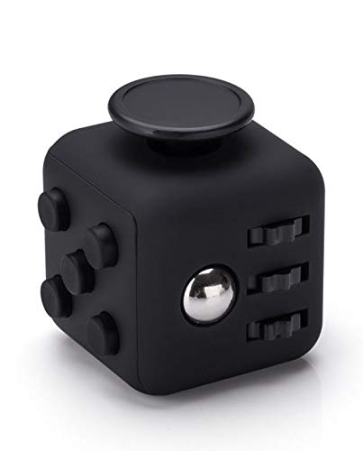 Fidget Cube - Anti Stess Würfel - Stresswürfel 'Spielzeug' zum Stressaubbau bei Nervösität für alle Altersklassen in Schwarz