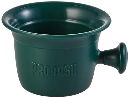 Proraso Professional Shaving Mug, Rasierschale mit Griff, 300 ml Fassungsvermögen, traditionelle Seifenschale für Rasiercreme in Classic Green, Made in Italy