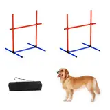 mioule 2-Pack Agility Set Hunde Groß Klein, HüRden Set - Hundesport - Slalomstangen Hund - Agility HüRden