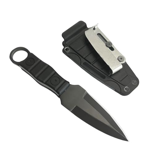 GUTERTOP Messer Outdoor, 16 cm Edc Messer, Tragbar Edelstahl Gürtelmesser mit Scheide für Outdoor Survival Selbstverteidigung