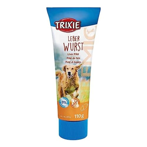 TRIXIE Hundeleckerli PREMIO Hunde-Leberwurst 110g - Premium Leckerlis für Hunde glutenfrei - ohne Getreide & Zucker, schmackhafte Belohnung für Training & Zuhause - 3176