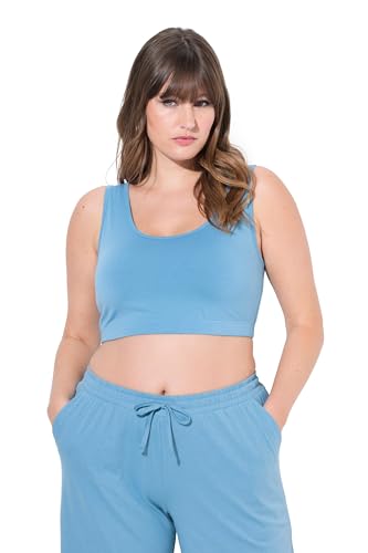 Ulla Popken Women's, breite Träger, Biobaumwolle Bustier, Taubenblau, 50-52