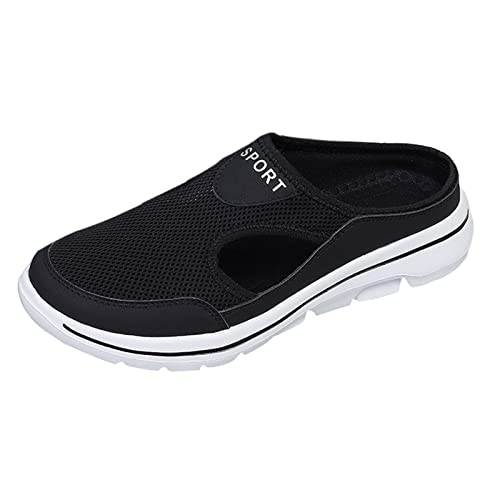 Damen Herren Clogs Hausschuhe Air Cushion Slip On Walking Orthopädische Schuhe Freizeit Mesh Atmungsaktiv Halboffene Pantoletten Walkingschuhe Leicht Bequem Schlupfschuhe Gartenschuhe