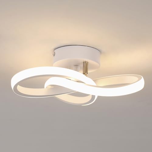 Toolight LED Deckenleuchte, 22W 2475LM Moderne Deckenlampe aus Aluminium, 25cm Kleine LED Leuchte für Flur Balkon Schlafzimmer Arbeitszimmer Wohnzimmer, 4500K Neutralweiß, Weiß