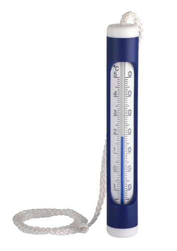 TFA Dostmann Analoges Schwimmbad- und Teichthermometer, 40.2004, mit Befestigungsleine, misst Unterwasser, für Whirlpools, Pools, Teiche, L 24 x B 24 x H 160 mm