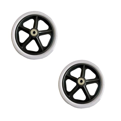 ZMTGLTG Vollgummireifen am Vorderrad des Rollstuhls, passend for 6-Zoll- und 7-Zoll-Räder, mit Lagern und geräuscharmen Universalrädern(Light Grey,7 inches)