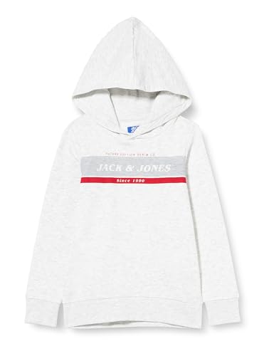 JACK&JONES JUNIOR Jungen JJALEX Sweat Hood JNR Sweatshirt, White Melange, 164