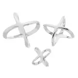 BATHVEVE 3stücke Edelstahl X-förmige Schalringe Elegante Clips Für Seidenschals T-shirts Und Umhänge Modernes Modezubehör Für Frauen Innendurchmesser Langlebig Und Bequem
