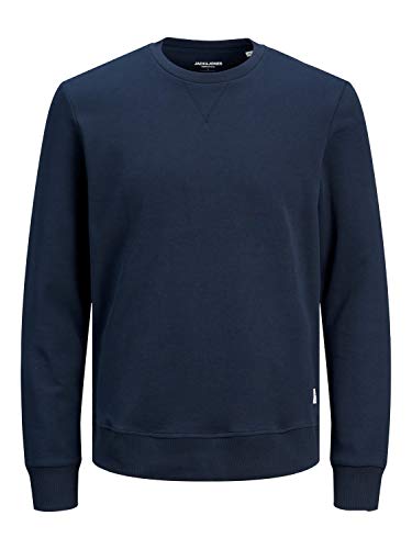 JACK & JONES Herren Jjebasic Crew Neck Noos Sweatshirt, Navy Blazer, L EU