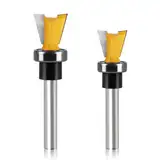WSOOX 2PCS Schwalbenschwanz Fräser mit Lager 6mm Schaft Schwalbenschwanz Fräser Bohrersets Schwalbenschwanz Gemeinsame Fräser (2PCS 6mm Schaft)