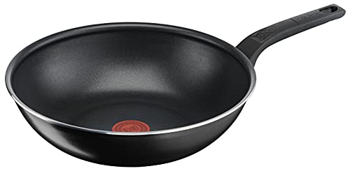 Tefal Easy Cook & Clean Wokpfanne 28 cm, Antihaftbeschichtung, Thermo-Signal Temperaturindikator, Schwarz, B5551933