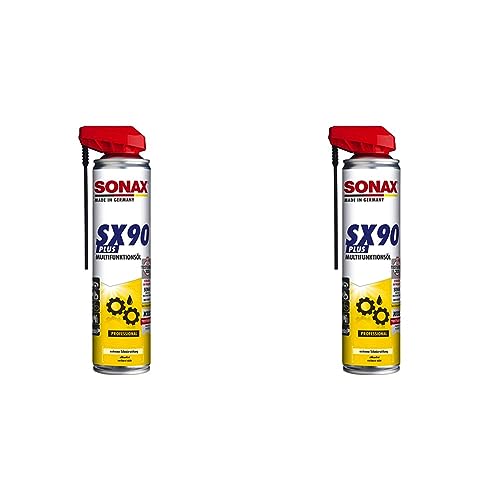 SONAX SX90 PLUS mit EasySpray (400 ml) Multifunktionsöl mit extremer Schmierwirkung, schützt, konserviert, reinigt & pflegt, silikonfrei, transparent | Art-Nr. 04744000 (Packung mit 2)