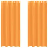 vidaXL Voile-Vorhänge mit Ösen, 2 Stück, Orange, 140 x 225 cm, Netzvorhang, transparenter Vorhang, Voile für Fenster, Fensterbehandlung