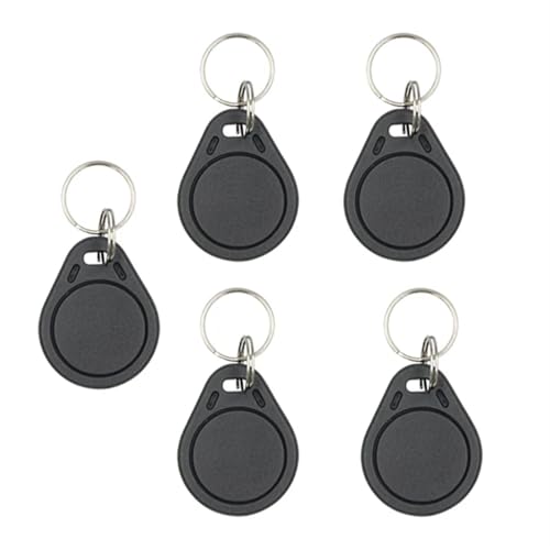 13.56MHz UID Writable Keyfobs Key Token Tag Changeable S50 IC Ring Card RFID Duplicator Waterproof Access Control(5pcs gray)