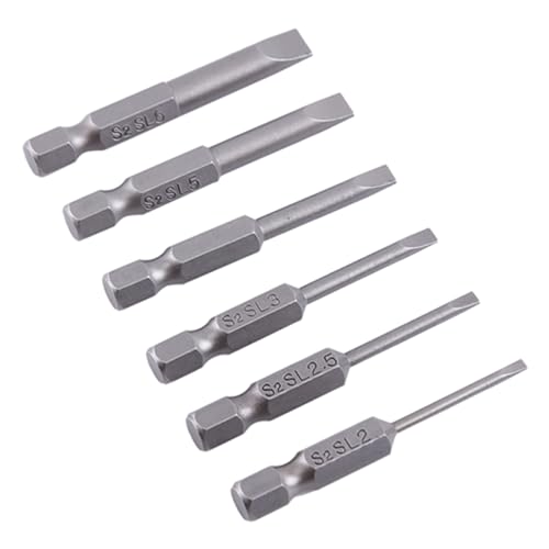 Respicefinem Schraubendreher-Bit-Set Flachbit-Schraubendreher 7,0×5,0 0×1. 0 6 Stück 50 mm 2. 0-6. 0 Mm 0, 25 Sechskantschaft Legierung Flache Magnetische Spitze