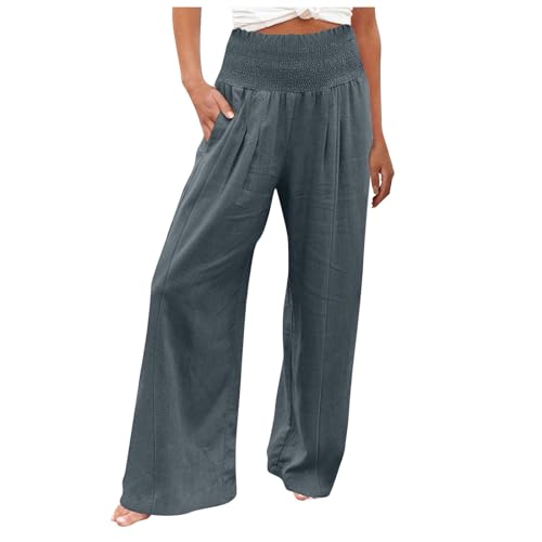 Sommerhose für Damen, Strand, Bauhose, Motorrad, elastische Taille, elegante Sportkleidung, professionelle Kleidung, dunkelgrau, XL