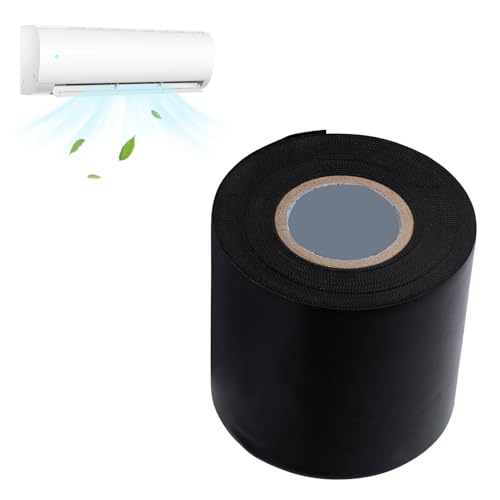 Isolierband für Klimaanlage 11m × 6cm PVC Wickelband Klimaanlagen Rohrband Klebeband Rohrbinderiemen zum Schutz, Bündeln und Reparieren von Kabeln (Schwarz)