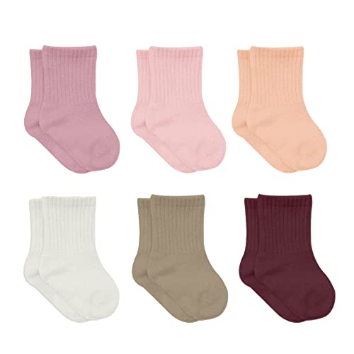 bistyle Baumwolle 6 Paar Baby Socken für Neugeborene Säugling 0-3 Monate bis 2-3 Jahre | Duftend Baby Socken | Jungen Mädchen Kleinkind Socken (as3, age, 0_month, 3_months, Rose)