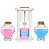 Unity Sand für Hochzeitszeremonie-Set – 3-teiliges Hochzeitssandzeremonie-Set beinhaltet 1 Einheit Stundenglas und 2 herzförmige Glas-Sandvasen, Hochzeits-Einheitsideen für Zeremonie (Sand nicht im