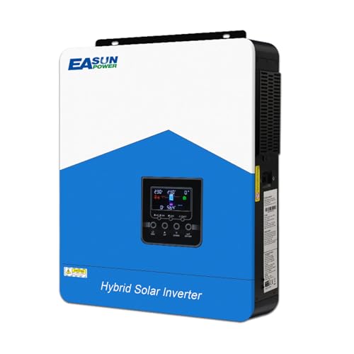 POWLAND 4200W Hybrid Wechselrichter 24Vdc zu AC 230V mit WiFi Modul 2 AC-Ausgang Breite PV 60-500VDC Off Grid Reine Sinus Welle Solar Wechselrichter 120A MPPT Für Bleisäure- und Lithium-Batterien