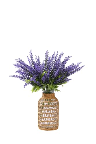 YunNasi Künstliche Lavendel Blumen Kunstblumen für die Heimdekoration Kunstpflanzen Outdoor Hochzeitsarrangements Tischdekoration Dekor Geschenk zu Weihnachten (6 Stück, Lila)