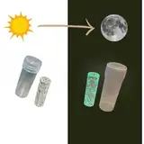 Glas-Filterspitze aus gedrehtem Glas – Klarglas mit im Dunkeln leuchtenden Partikeln – leuchtend – 7-Loch – 10 mm x 30 mm Design, leicht zu reinigen – Klarglas