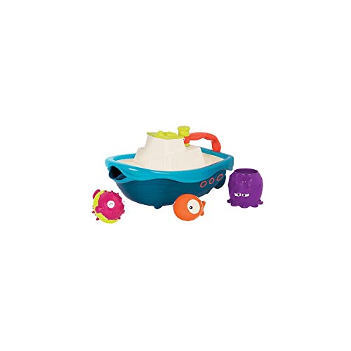 B. toys Boot und Badetiere Badewannenspielzeug – Badespielzeug, Wasserspielzeug für Pool und Badewanne, Baby und Kinder Spielzeug ab 6 Monate (5 Teile)