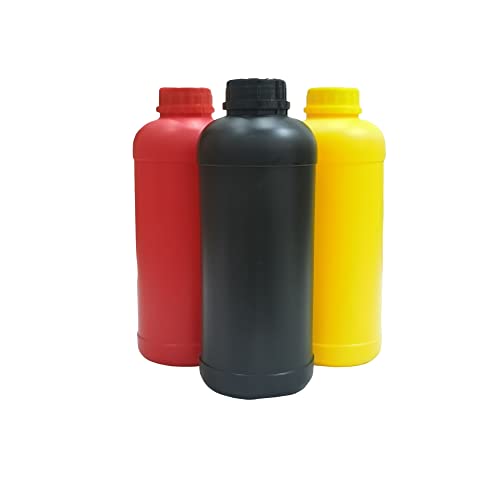 3x1000 ml Farbe Darkroom Chemikalien-Aufbewahrungsflaschen, Flüssigkeitsbehälter, Fotoentwicklung, Verarbeitungsgeräte, Drucken, lichtempfindlich, UV-Harz, bernsteinfarbene Flasche, 1 l