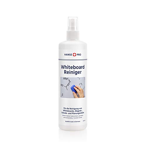 HANSE PRO Whiteboardreiniger, 1 x 250 ml I Cleaner I Löscher I Zubehör I Tafel-Reiniger I Flipchart I Spray I Reinigung und Pflege I in praktischer Pump-Spray-Flasche