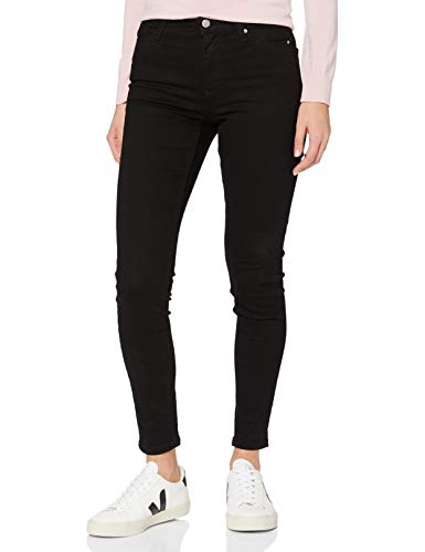 MERAKI Damen Superelastische Skinny-Jeans mit normaler Leibhöhe, Schwarz, 30W / 30L