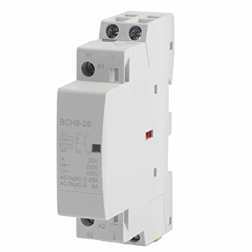 AC-Schütz 25A - Haushaltsschütz 220V/230V, DIN-Schienenmontage, 2P 1NO 1NC, geeignet für 50Hz/60Hz Netze