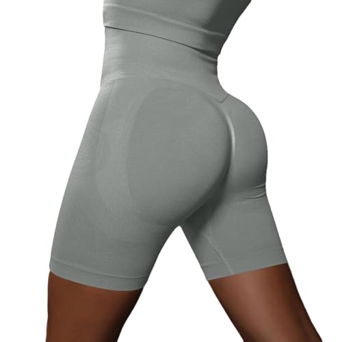 Kurze Teenager Mädchen Hosen Taille Weiche Spandex Reitshorts Damen Tanz Volleyball Hip Lift Shorts Hose Kurz Eng(Light Grau,M)