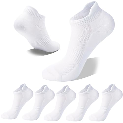 Wamicu Sneaker Socken Damen 5 Paar Atmungsaktive Baumwolle Socken Kurze Sportsocken Laufsocken, Größe 37-42 (Weiß)