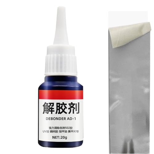 Kleberentferner - 20g Entschleimungsmittel Klebstoffentferner | Kratzfest Sekundenkleber Entferner | Etikettenlöse Zum Entfernen Von Nagelfreikleber, Nagellack, Doppelseitigem Klebeband