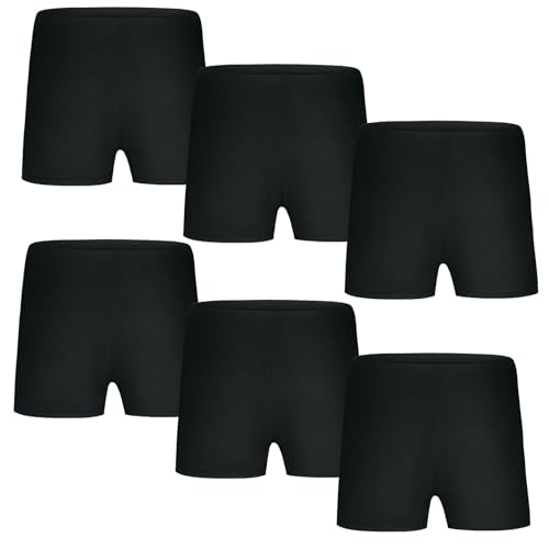 AOOWU Mädchen Gymnastik Turn Shorts, Sport Gym Dance Ballett Shorts, Mädchen Radlerhose, Unter Rock Unterhosen für Mädchen, 6 Paar(130cm)