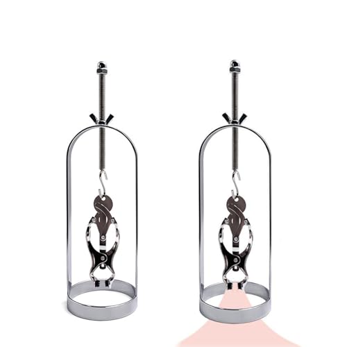 Nippelklemmen Brustwarzen, Fetisch Nippelklemmen Einstellbar Nipple Clamps, Edelstahl Brustwarzenklemmen, SM extreme bondage slave, Für Frauen und Männer (1 Paar)