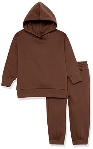 Amazon Essentials Unisex Kinder Modernes Sweat-Set, 2er-Pack, Tiefbraun, 2 Jahre