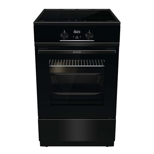 Gorenje GEIT 5 C60BPG Elektro-Standherd mit Induktionskochfeld / 50 cm / 70 Liter / Kindersicherung/ Schnellaufheizung / AirFry / Pizzamodus 300°C / Teleskopauszüge / AquaClean / BridgeZone / schwarz