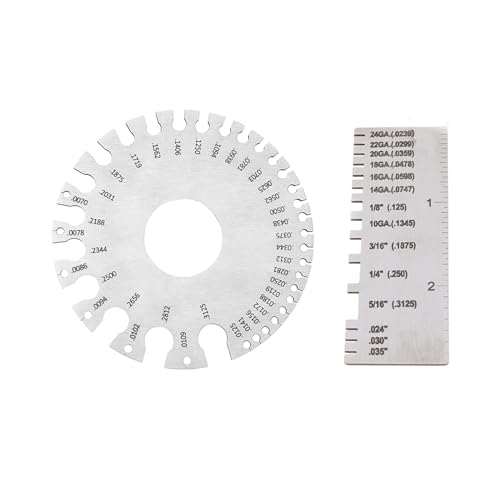 Rundes Doppelseitiges Blech Blechdickenmessgerät 2 Stück Edelstahl Drahtmessgerät