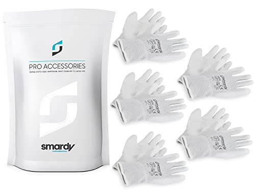 smardy 5 Paar Antistatische ESD-Handschuhe, Touchscreen - fähig Gr.8 (M), für Arbeiten an Sensiblen Geräten/Elektronik