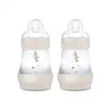 MAM Easy Start Anti-Colic Babyflasche | Milchflasche für Neugeborene | 94% Akzeptanz | 80% weniger Koliken | stillfreundliche Trinkflasche | Sauger Gr. 1 | 160ml | 0+ Mon | uni | Hase | 2 Stück