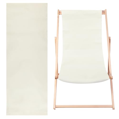 GORGECRAFT 115x43cm Baumwoll-Strand-Sessel-Ersatz Segeltuch Zusammenklappbar Lounge-Reparaturstoff Liege-Sling Ersatz Für Sonnenbaden Garten Innenhof Strand Entspannung (Hellgelb)