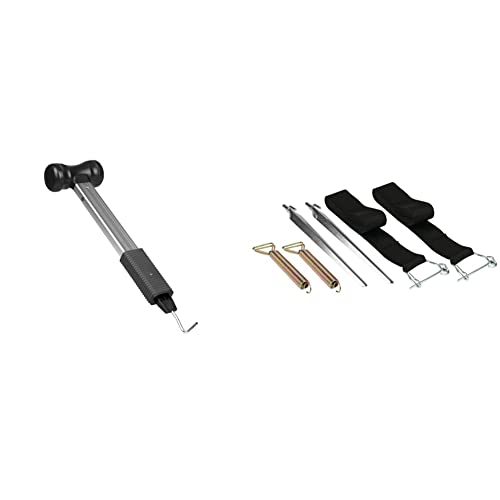 Bundle aus CALIMA 46060 Camping Hammer mit integriertem Heringsauszieher + CALIMA 46023 Starkwind Sturm Abspannset, 2 Stück, für Wohnwagen, Markisen