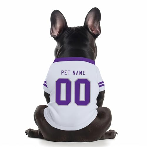 Hunde-Sweatshirt, personalisierbar, Trikot-Shirts für Haustiere, Fußballtrikot, leicht, personalisierbar, Welpen-Shirt mit Namensnummern-Logo, Sport-Haustier-Outfit