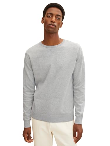 TOM TAILOR Herren Basic Strickpullover mit Crewneck