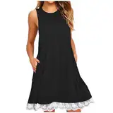 Freizeitkleid Damen Festliche Strandkleid Kurzarm Knielanges Kleider Figurbetontes A-Linie Kleid Bleistiftkleid Elegant Oversized Ballkleider Einfarbiges Abendkleid Vintage Midikleid Sommer